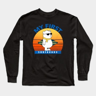 Bear First Surfboard Long Sleeve T-Shirt